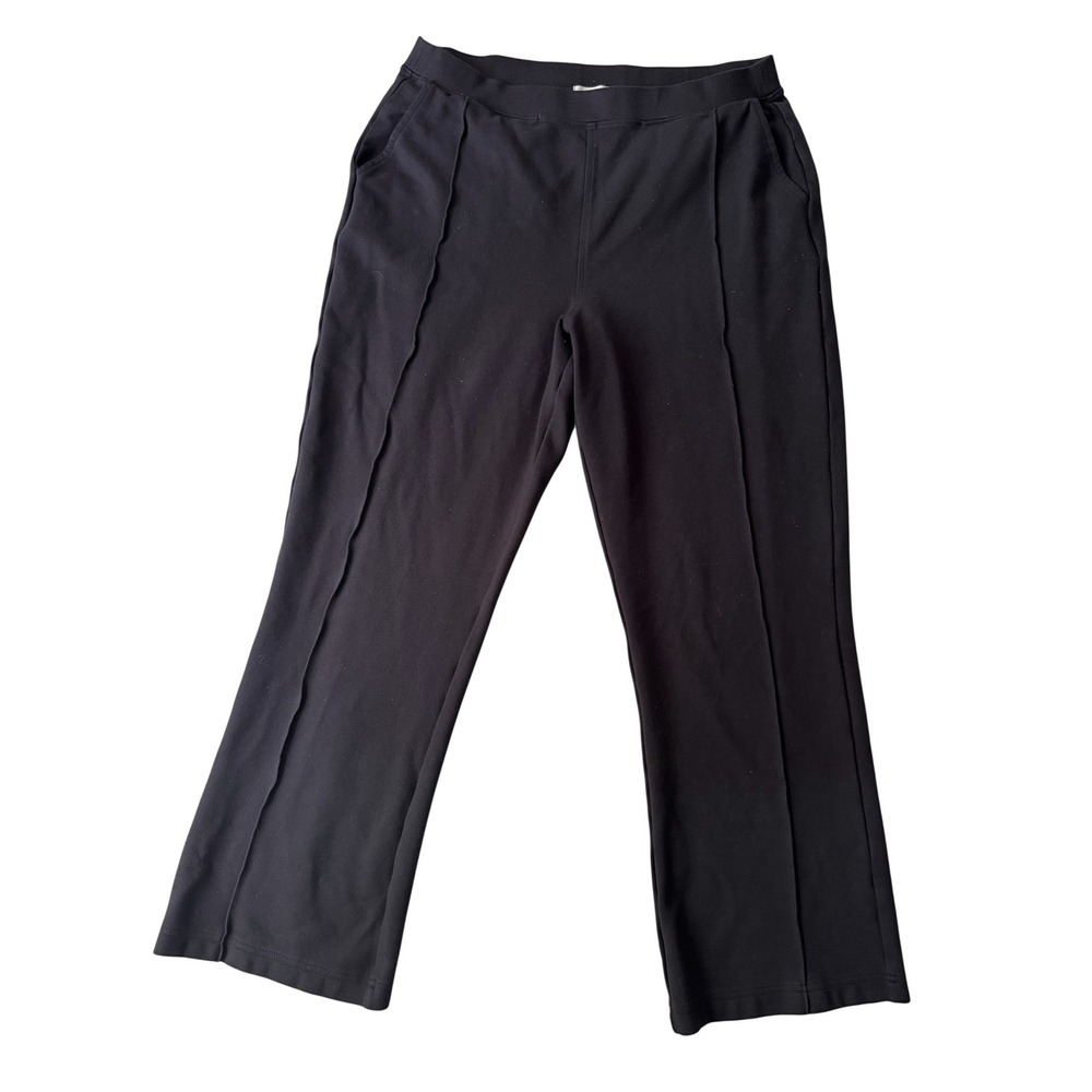 Madewell Huston Pull-On Crop Pants Black Seamed Ponte Knit XL NP788 SP24